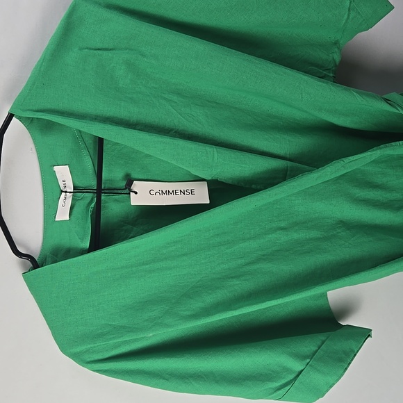 CoMMENSE Oversized Green Linen Blend 2 Pc Pants Set Women's Sz S, Coastal NWT - Picture 4 of 14